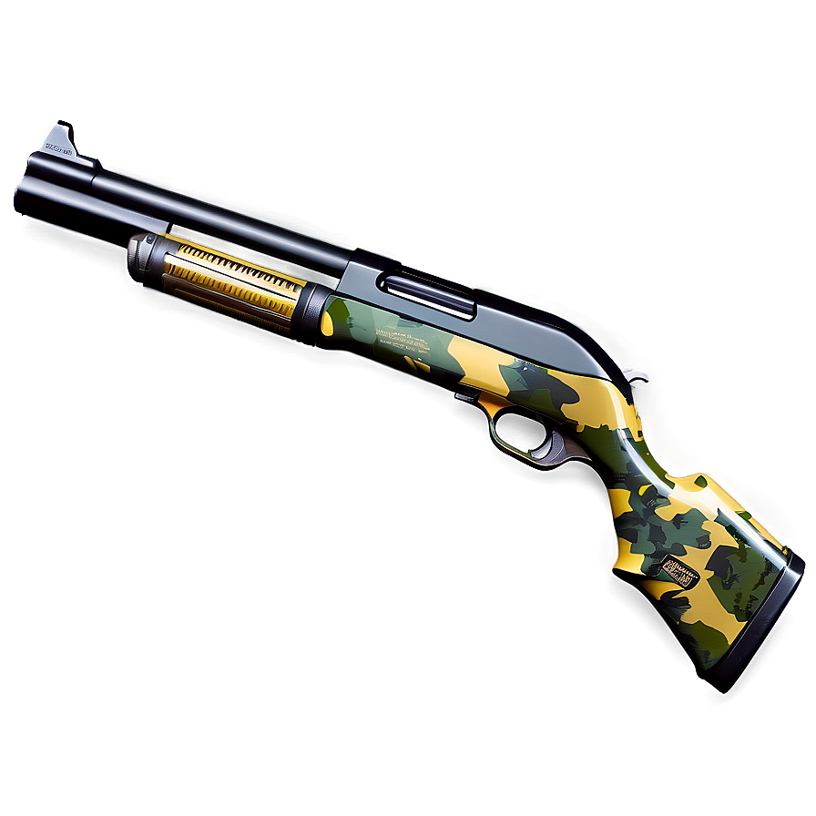 Shotgun With Camo Paint Png Mxb PNG Image