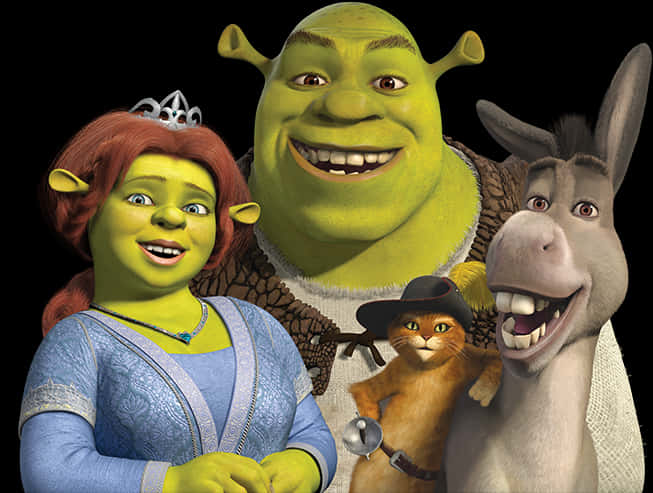 Shrekand Friends Smiling PNG Image