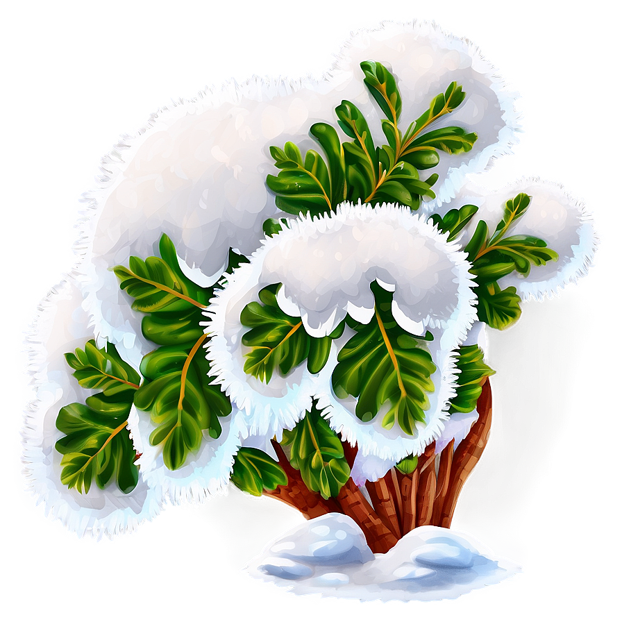 Shrub With Snow Png 05252024 PNG Image