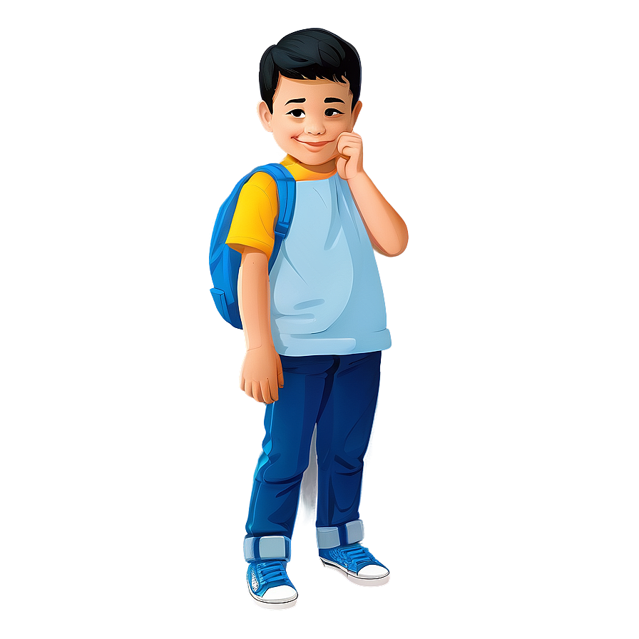 Shy Cartoon Kid Png 06132024 PNG Image