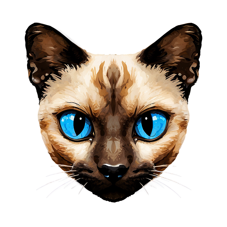 Siamese Cat Head Design Png Qby75 PNG Image