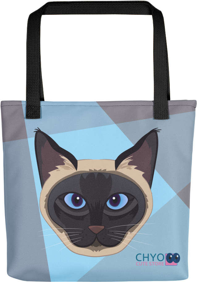 Siamese Cat Tote Bag Design PNG Image