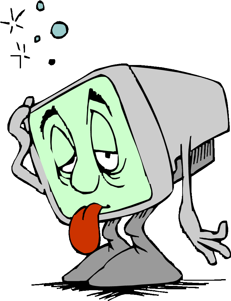 Sick Computer Character Illustration PNG Image