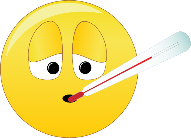 Sick Emoticonwith Thermometer PNG Image