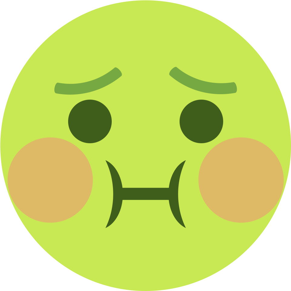 Sick Face Emoji Green PNG Image