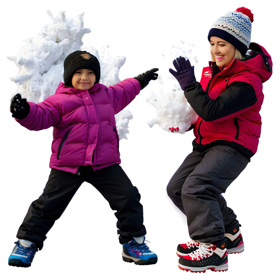 Side-splitting Snowball Fight Png 05062024 PNG Image