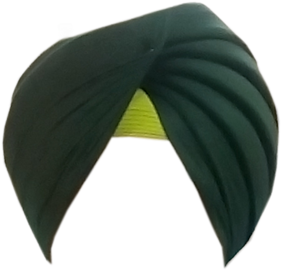 Sikh Turban Greenand Yellow PNG Image