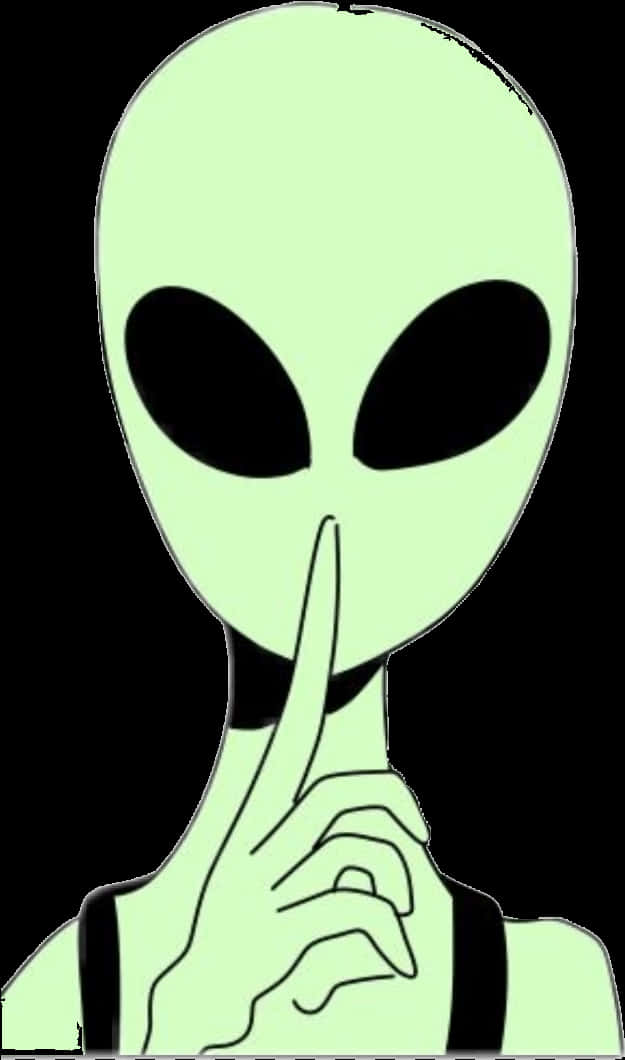 Silent Alien Gesture PNG Image