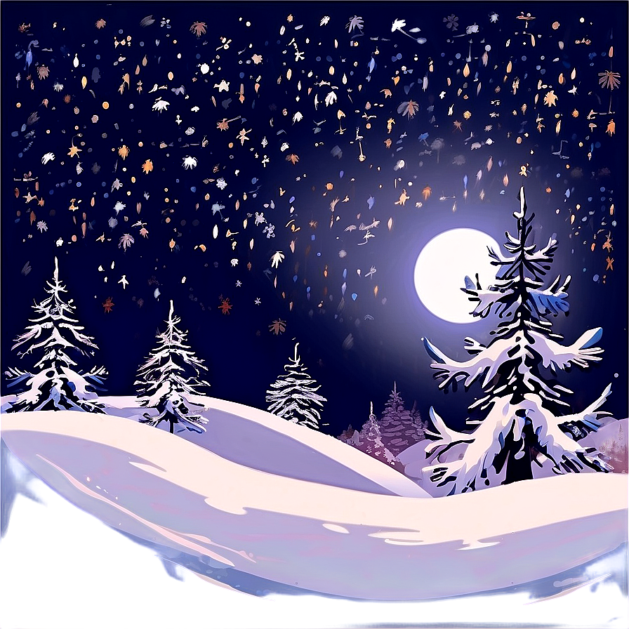 Silent Night Snowfall Png Hjv PNG Image