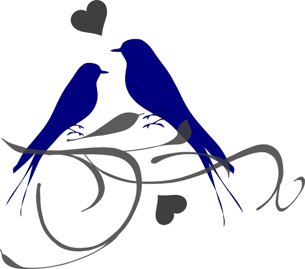 Silhouette Love Birdson Branch PNG Image