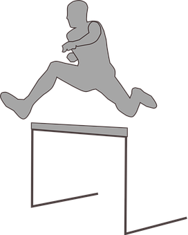 Silhouette Man Hurdling PNG Image