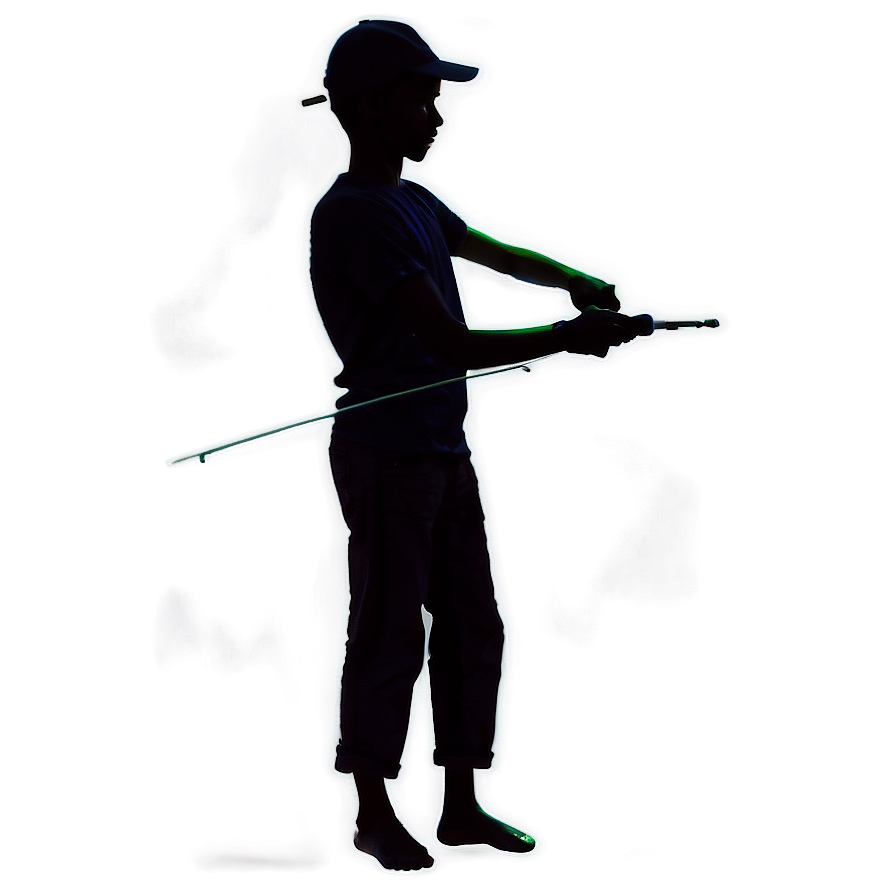 Silhouette Of A Person Fishing Png Dxb PNG Image