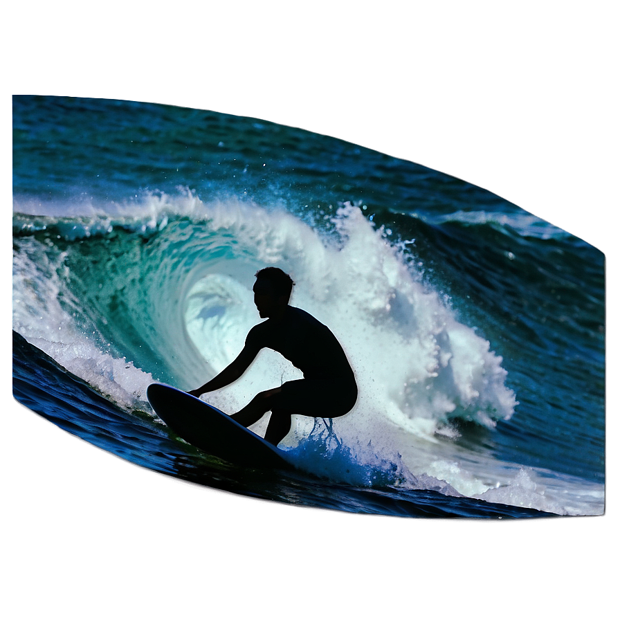 Silhouette Of A Person Surfing Png 05252024 PNG Image