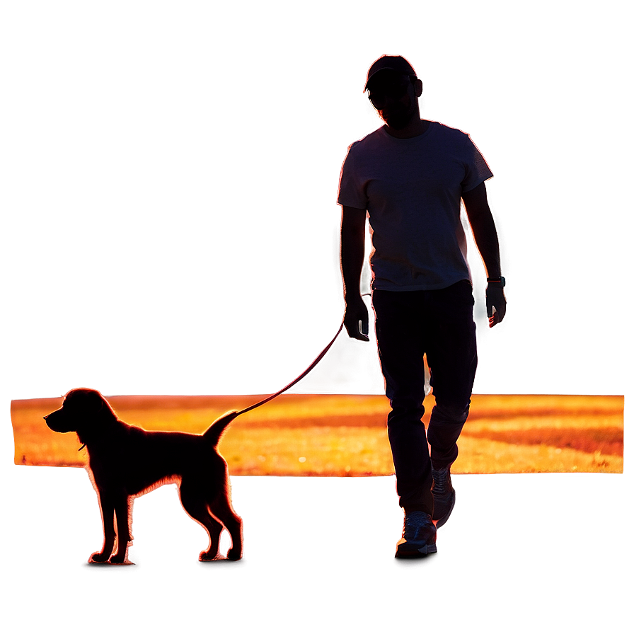 Silhouette Of A Person With Dog Png Sxs PNG Image