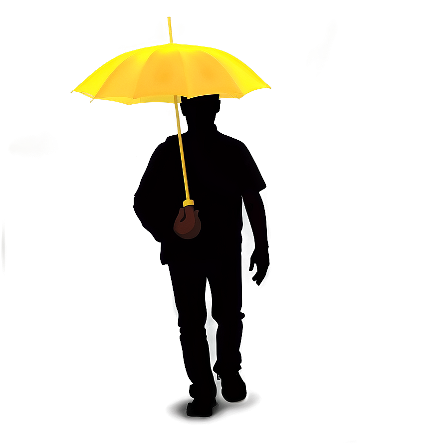 Silhouette Of A Person With Umbrella Png Kiq63 PNG Image