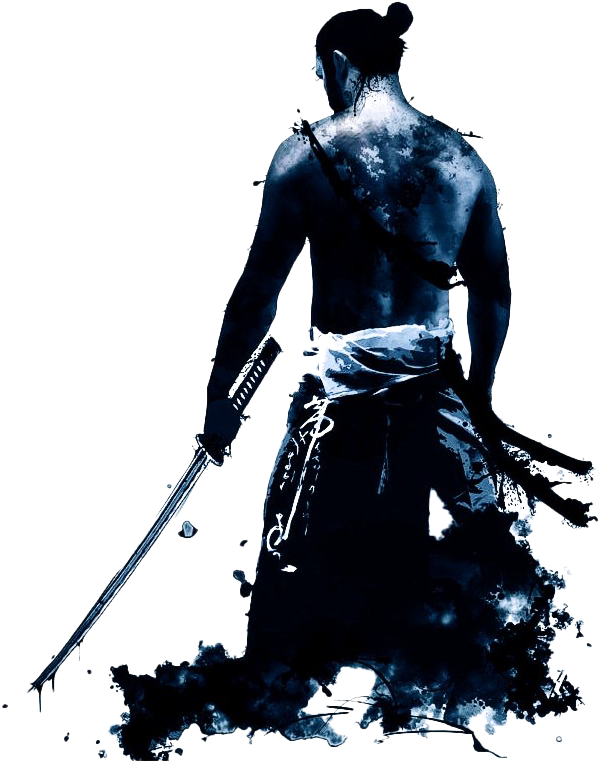 Silhouette_of_ Samurai_with_ Sword PNG Image