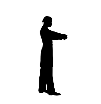 Silhouette Pointing Person PNG Image