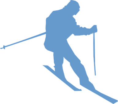 Silhouette Skier Action Pose PNG Image