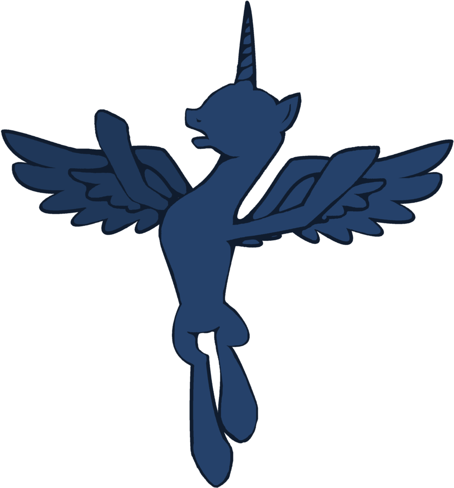 Silhouette Unicorn Pegasus M L P Base PNG Image