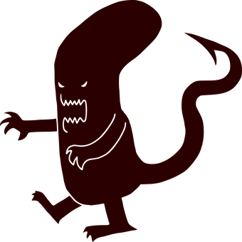 Silhouetted Alien Creature PNG Image