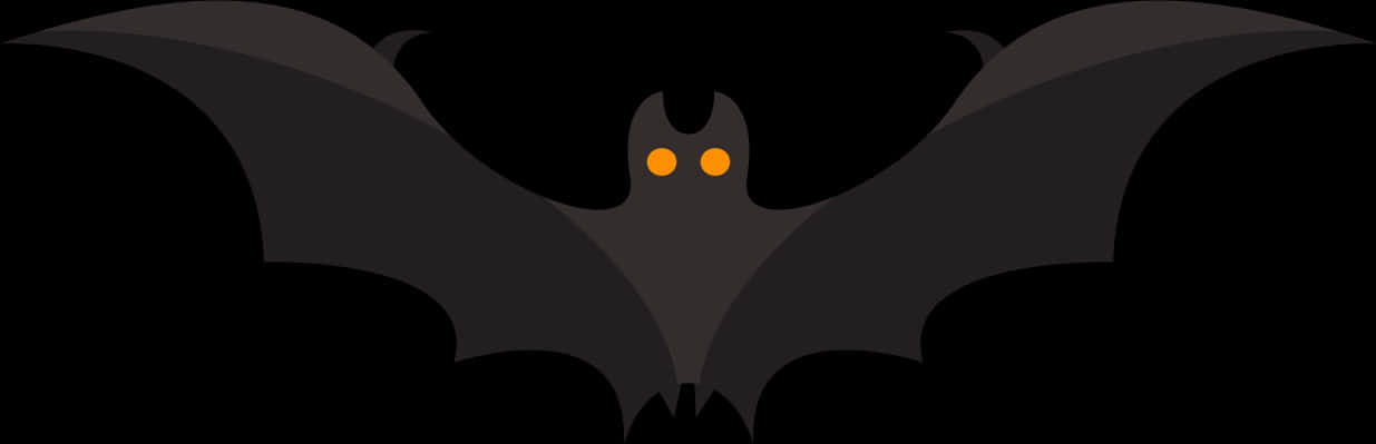 Silhouetted Bat Illustration PNG Image