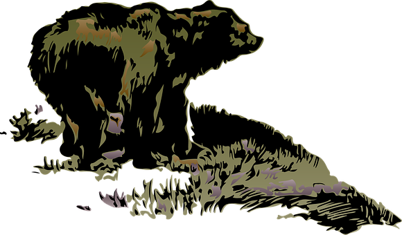 Silhouetted Bear Graphic PNG Image