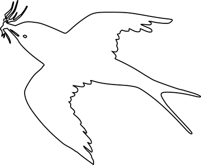 Silhouetted Flying Bird PNG Image