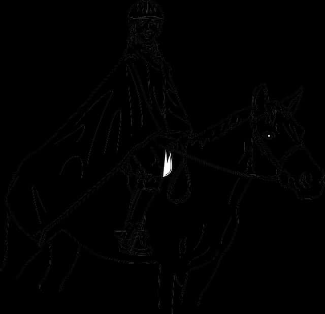 Silhouetted Knighton Horseback PNG Image