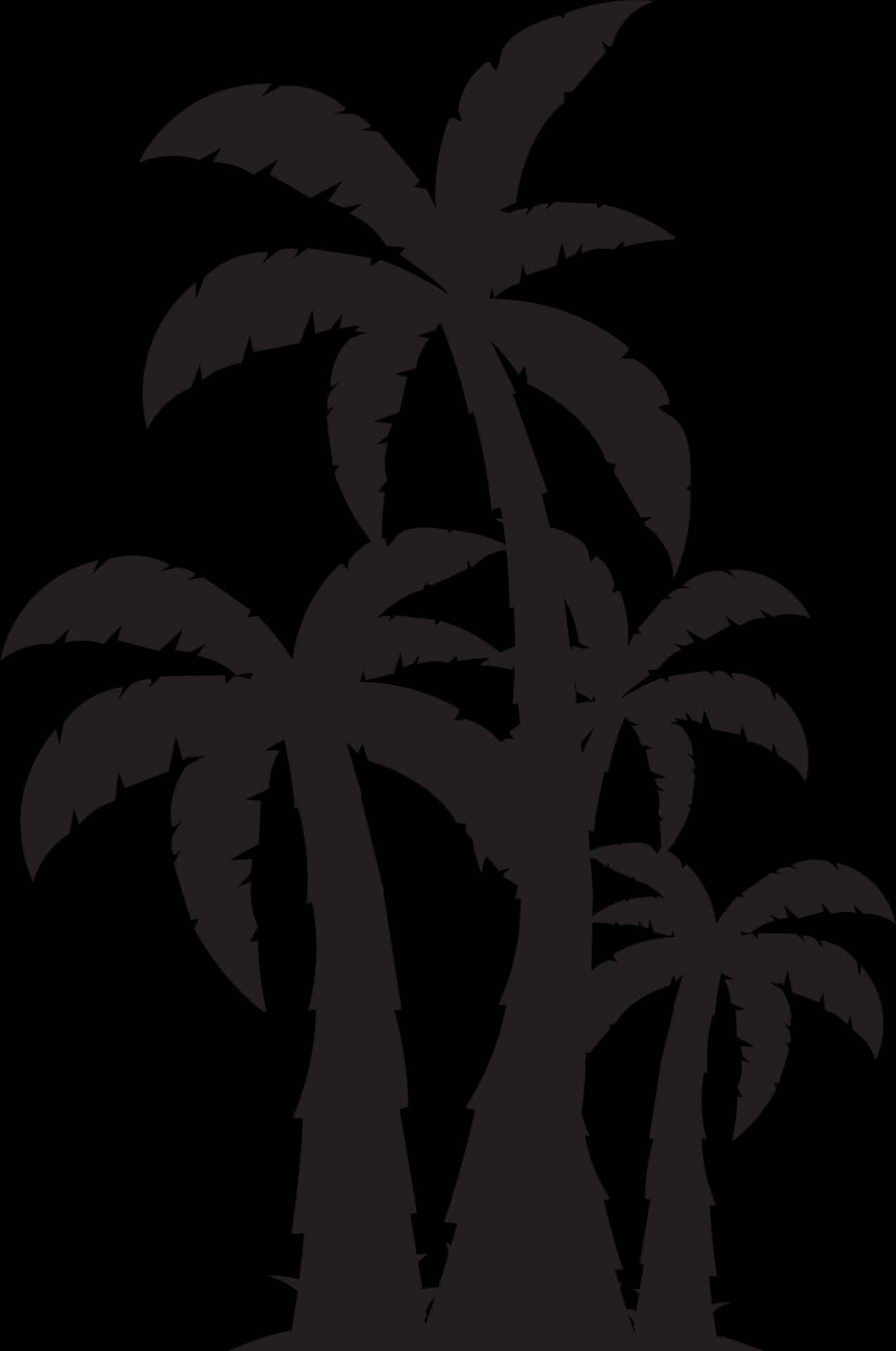 Silhouetted Palm Trees Graphic PNG Image