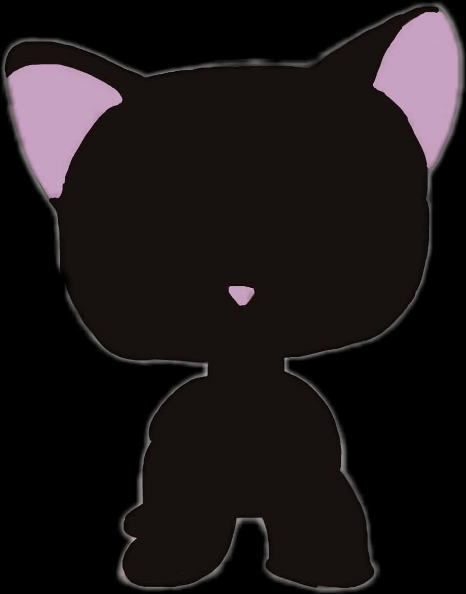 Silhouetteof Cartoon Cat PNG Image