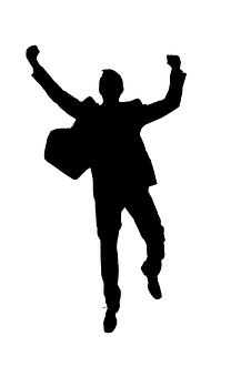 Silhouetteof Celebrating Man PNG Image