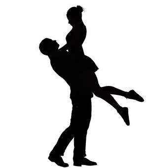 Silhouetteof Couple Dancing PNG Image