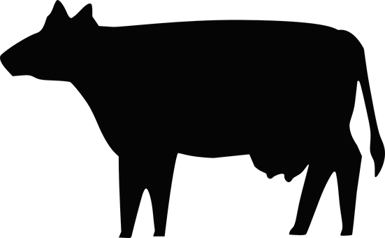 Silhouetteof Cow PNG Image