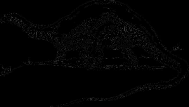 Silhouetteof Dinosaur PNG Image