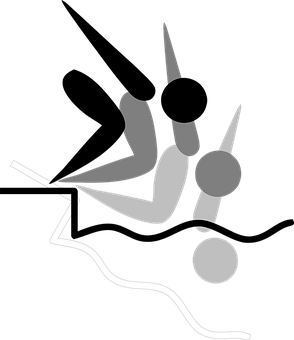 Silhouetteof Diverin Midair PNG Image