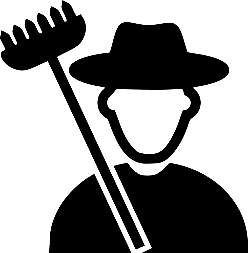 Silhouetteof Farmerwith Pitchfork PNG Image