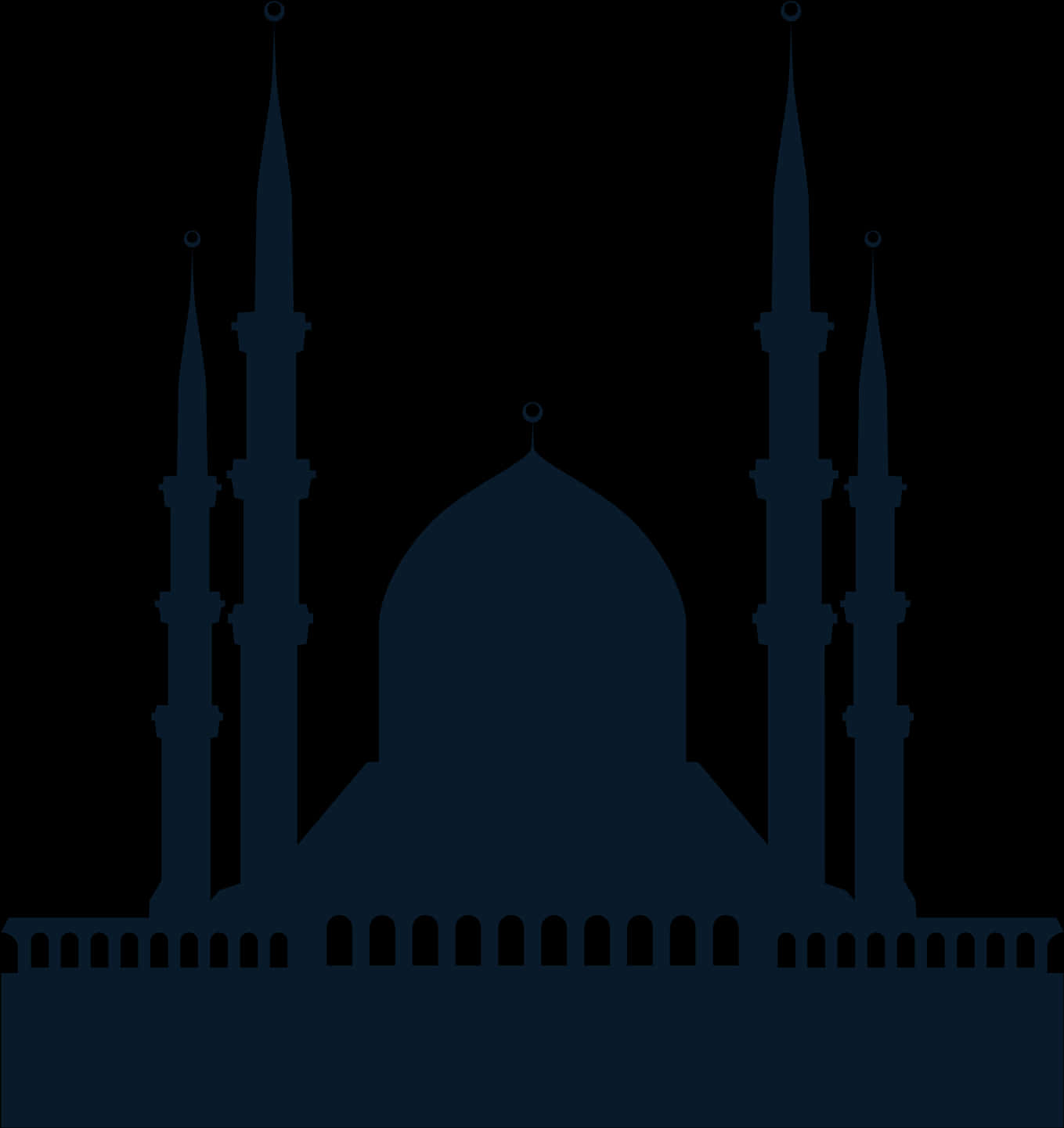 Silhouetteof Islamic Mosque PNG Image