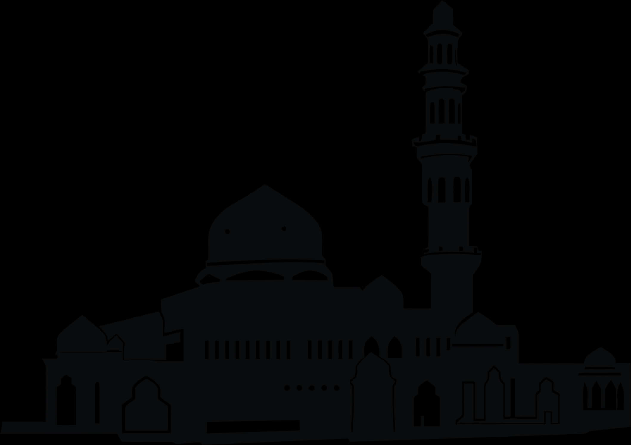 Silhouetteof Islamic Mosque PNG Image