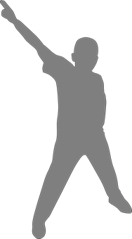 Silhouetteof Man Pointing Upward PNG Image