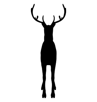 Silhouetteof Reindeer Standing PNG Image