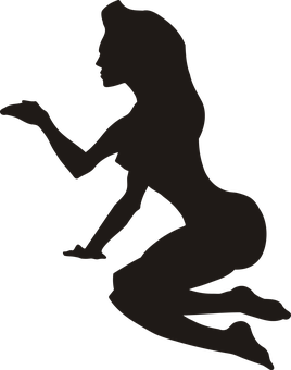 Silhouetteof Seated Woman PNG Image