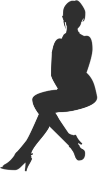 Silhouetteof Seated Woman PNG Image