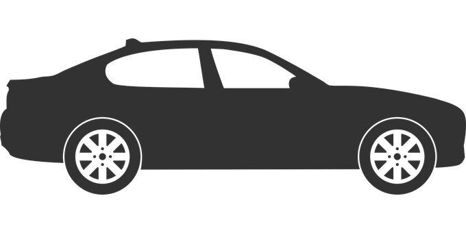 Silhouetteof Sedan Car Profile PNG Image