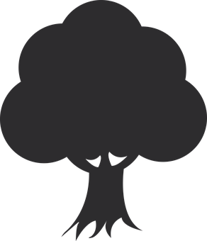 Silhouetteof Simple Tree Graphic PNG Image