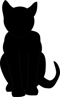 Silhouetteof Sitting Cat PNG Image