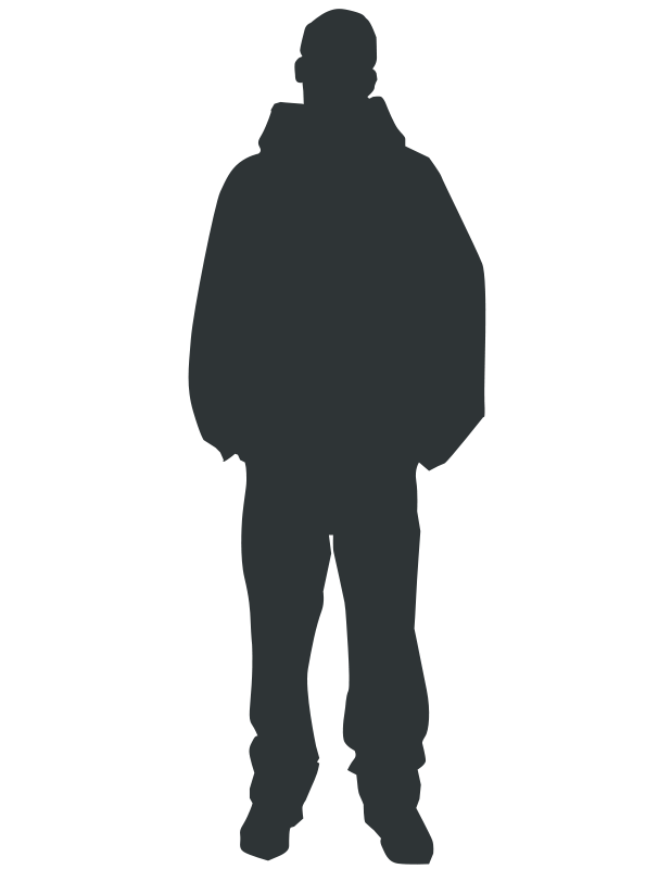 Silhouetteof Standing Man PNG Image