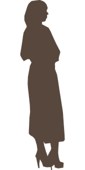 Silhouetteof Standing Woman PNG Image