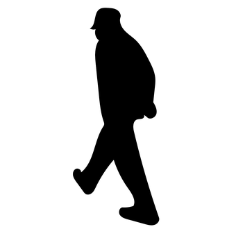 Silhouetteof Walking Man PNG Image