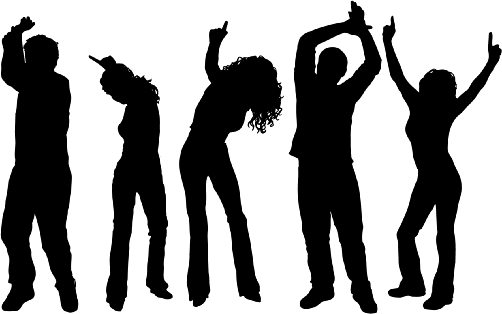 Silhouettes Dancing Party People.png PNG Image