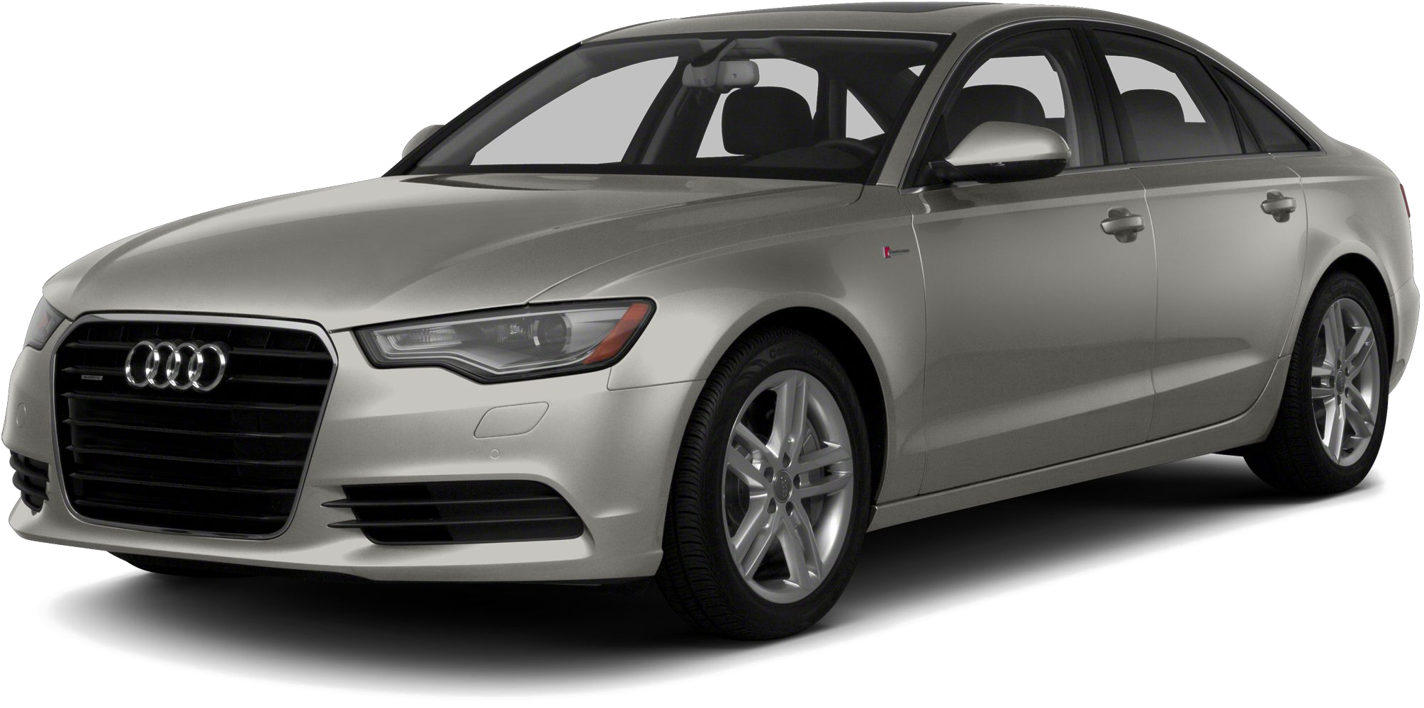 Silver Audi A6 Sedan Profile View PNG Image